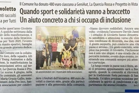 Quando Sport e solidarietá vanno a braccetto
