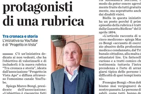 I non vedenti protagonisti di una rubrica.