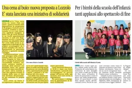 Una cena al buio a Lozzolo
